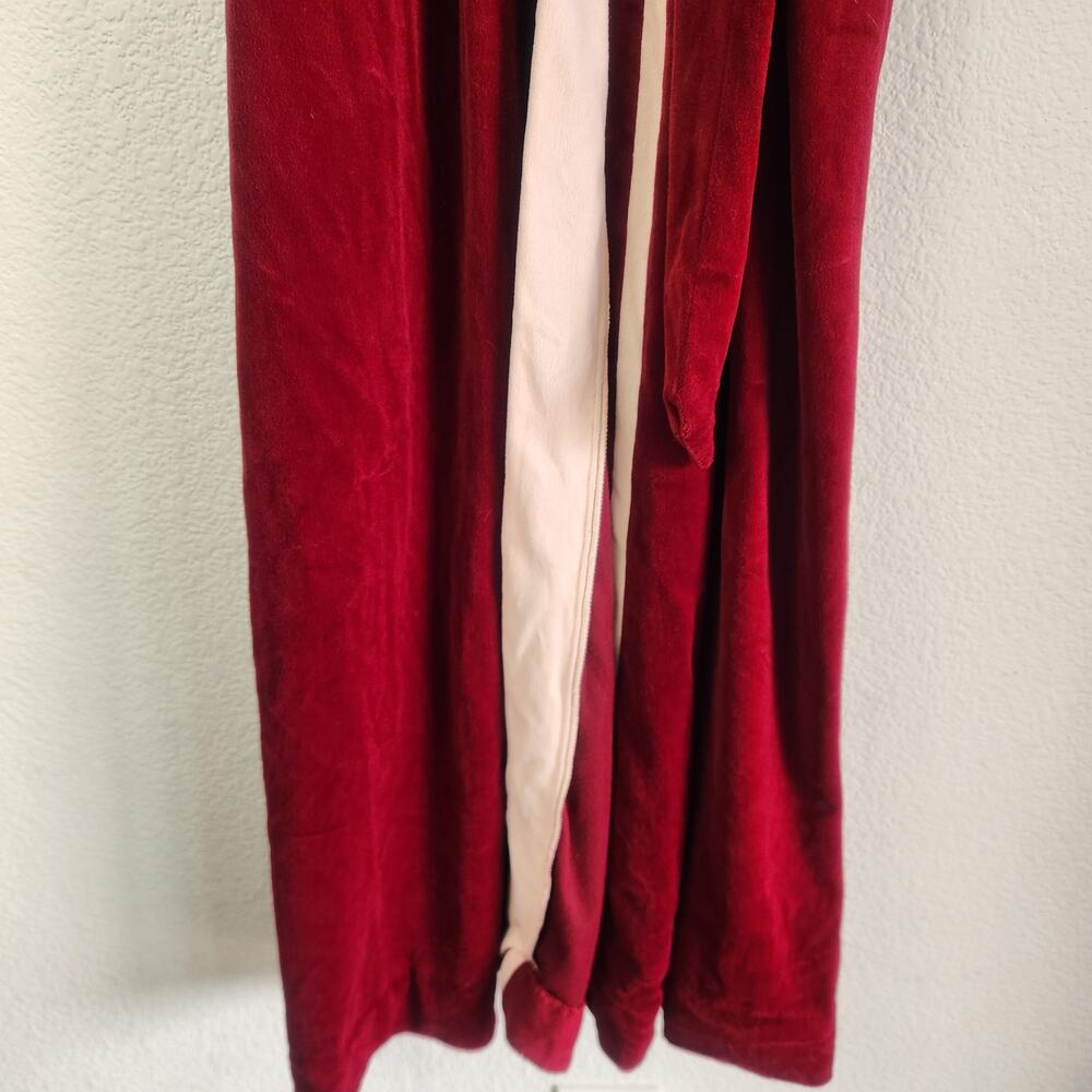 Vintage Christian Dior Lounge Wear Velour Robe in Burgundy Size XS/Small Belt - Picture 4 of 11